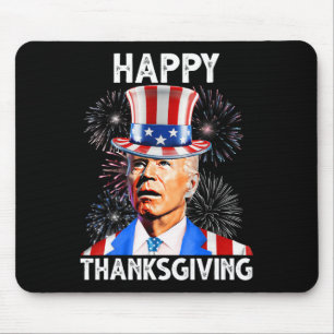 Frohes Erntedankfest Joe Biden Feuerwerk Patriotis Mousepad