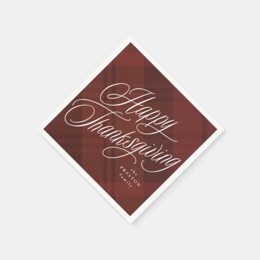 Frohes Erntedankfest kariert Serviette (Ecke)