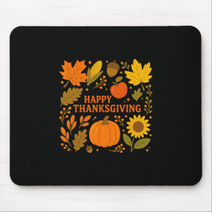 Frohes Erntedankfest Kürbis Herbstlaub Ernte  Mousepad