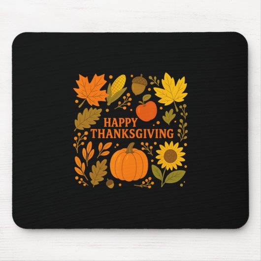 Frohes Erntedankfest Kürbis Herbstlaub Ernte Mousepad (Vorne)