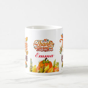 Frohes Erntedankfest Kürbisblätter Herbstfest Kaffeetasse