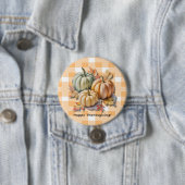 Frohes Erntedankfest Kürbisse & Herbstlaub Button (Beispiel)