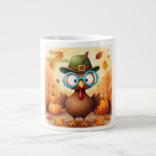 Frohes Erntedankfest, Lustiger Truthahn Jumbo-Tasse