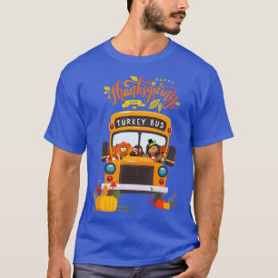 Frohes Erntedankfest Lustiger Truthahn Schulbus Dr T-Shirt