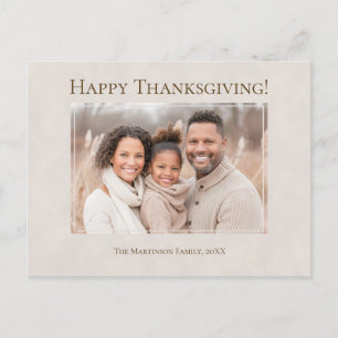 Frohes Erntedankfest Modern Neutrales Familienfoto Feiertagspostkarte