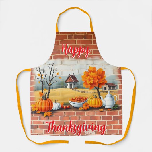 Frohes Erntedankfest Modern Schöner Herbst Schürze (Vorderseite)
