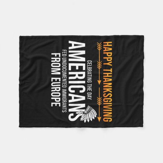 Frohes Erntedankfest, Native American Truth_ Ameri Fleecedecke (Vorderseite (Horizontal))
