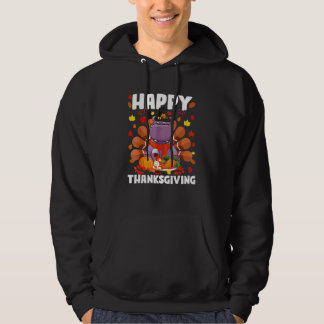 Frohes Erntedankfest Nilpferd Truthahn Herbst Nil Hoodie