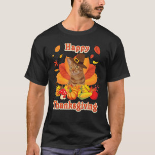 Frohes Erntedankfest Ocicat Katze Ich Bin Dankbar T-Shirt