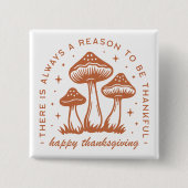 Frohes Erntedankfest Pilz Whimsical Terrakotta Button (Vorderseite)
