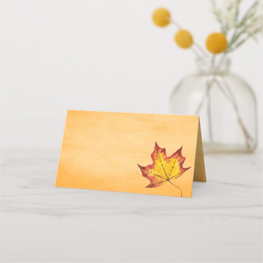 Frohes Erntedankfest Rustikales Fallleaf Tischplat Platzkarte (Rückseite)