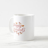 Frohes Erntedankfest-Skript Herbstlaub Kaffeetasse (Vorderseite Links)