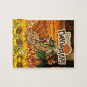 Frohes Erntedankfest Tag Puzzle Truthahn (Horizontal)