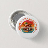 Frohes Erntedankfest Truthahn Herbstsaison Herbst Button (Vorne & Hinten)