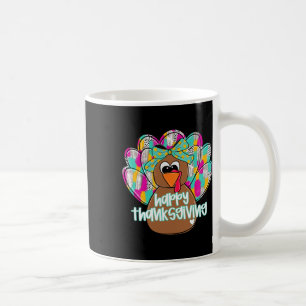 Frohes Erntedankfest Truthahn Tag Dank Geben Mädch Kaffeetasse