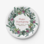 Frohes Erntedankfest Wasserfarbener Herbstbrand Pappteller (Vorderseite)