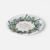 Frohes Erntedankfest Wasserfarbener Herbstbrand Pappteller (Schrägansicht)