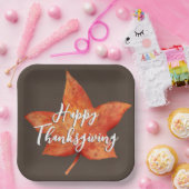 Frohes Erntedankfest Wasserfarbenfall Ahornblatt Pappteller (Party)