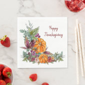 Frohes Erntedankfest Wasserfarbenkürbis Herbst Serviette (Beispiel)