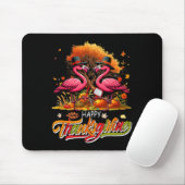 Frohes Erntedankfest Zwei süße Flamingos mit Rber Mousepad (Mit Mouse)