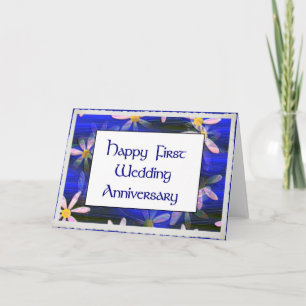 Frohes erstes Hochzeitstag Karte