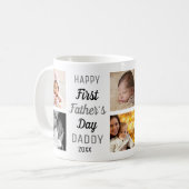 Frohes erstes Vatertag Daddy 8 Foto Collage Kaffeetasse (Vorderseite Links)