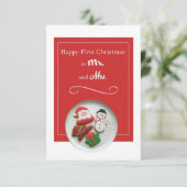 Frohes Erstes Weihnachten als Herr und Frau White  Einladung (Stehend Vorderseite)