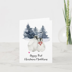 Frohes erstes Weihnachten für Baby 1. Weihnachtspe Karte