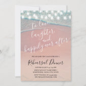 Frohes Ever After Beach Hochzeit Probe Dinner Einladung (Vorderseite)