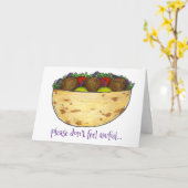 Frohes Falafel Funny Funny nicht zu viel Spaß habe Karte (Gelbe Blume)