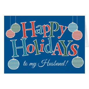 Frohes Ferien für Ehemann, farbige Baubles