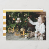 Frohes Ferienzeit-Gold Feiertagskarte (Vorne/Hinten)