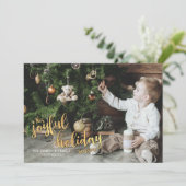 Frohes Ferienzeit-Gold Feiertagskarte (Stehend Vorderseite)