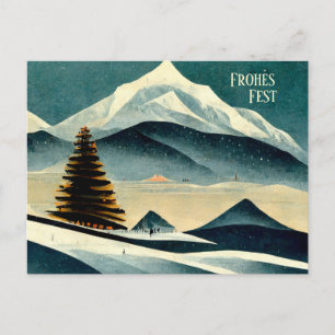 Frohes Fest. Weihnachtskarte mit Art Deco Motiv Postkarte