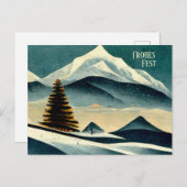 Frohes Fest. Weihnachtskarte mit Art Deco Motiv Postkarte (Vorne/Hinten)