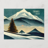 Frohes Fest. Weihnachtskarte mit Art Deco Motiv Postkarte (Vorderseite)