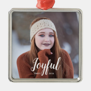 Frohes Foto des Weihnachten  Ornament Aus Metall