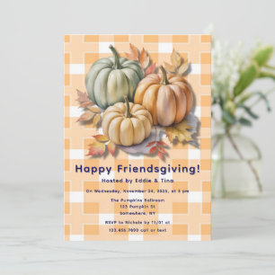 Frohes Friendsgiving-Kürbisse & Herbstlaub Einladung