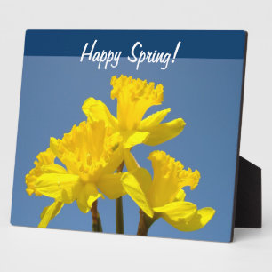 Frohes Frühjahr! Plaketten Gelbe Narzissen Blumen Fotoplatte