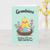 Frohes Frühlingsfest Nest Karte (Gelbe Blume)
