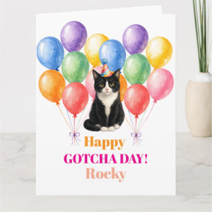 Frohes Gotcha-Tag Tuxedo-Katze Haustier Karte