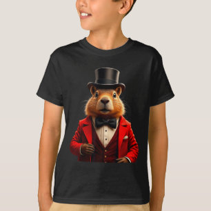 Frohes Groundhog Day 2025 Groundhog Gentleman Hut  T-Shirt