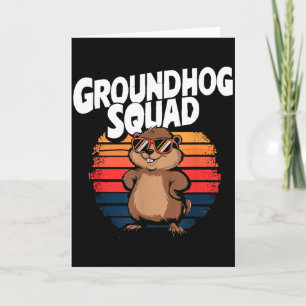 Frohes Groundhog Day 2025 - Lustige Groundhog-Grup Karte