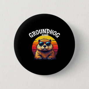 Frohes Groundhog Day 2025 Lustige Groundhog-Gruppe Button