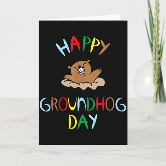 Frohes Groundhog Day 2026 Karte (Vorderseite)