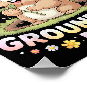 Frohes Groundhog Day 2026 Süßes Murmeltier Mit Blu Poster (Ecke)