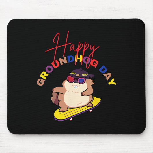 Frohes Groundhog Day Lustiges Groundhog Day Skateb Mousepad (Vorne)