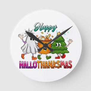 Frohes Hallodankfest Runde Wanduhr