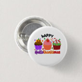 frohes Hallothanksmas Button (Vorne & Hinten)