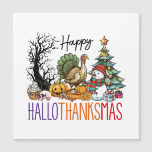 Frohes Hallothanksmas Clipart Magnetkarte